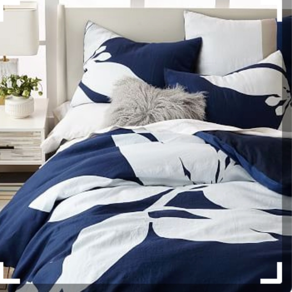 West Elm- Belgian Flax Linen Duvet Cover F/Q